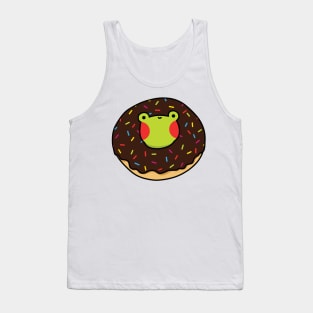 Frog in a chocolate glazed donut Tank Top